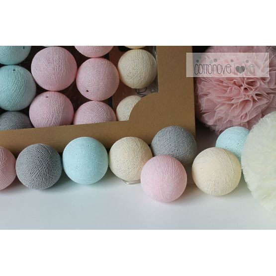 Coton lumineuse billes poudreux