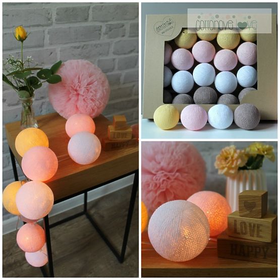 Coton lumineuse billes Sucre ouate de