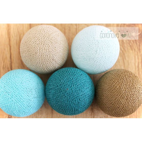 Coton lumineuse billes turquoise