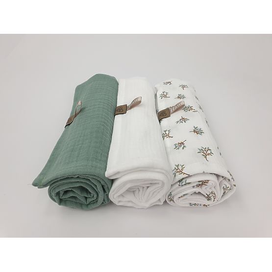 Couches en mousseline 3 pcs - vert