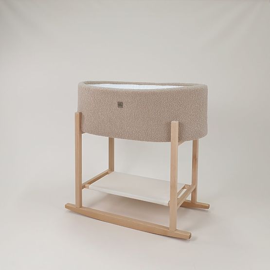 Couffin Moïse Teddy avec base en bois - beige
