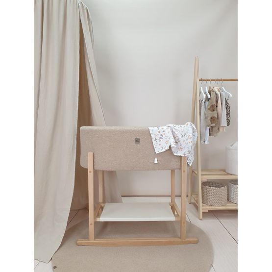 Couffin Moïse Teddy avec base en bois - beige