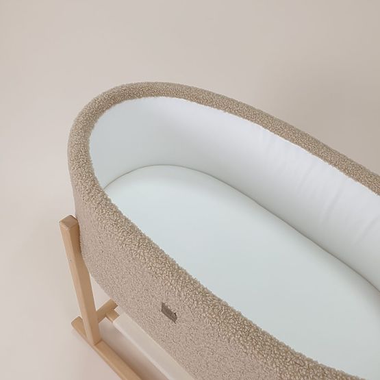 Couffin Moïse Teddy avec base en bois - beige