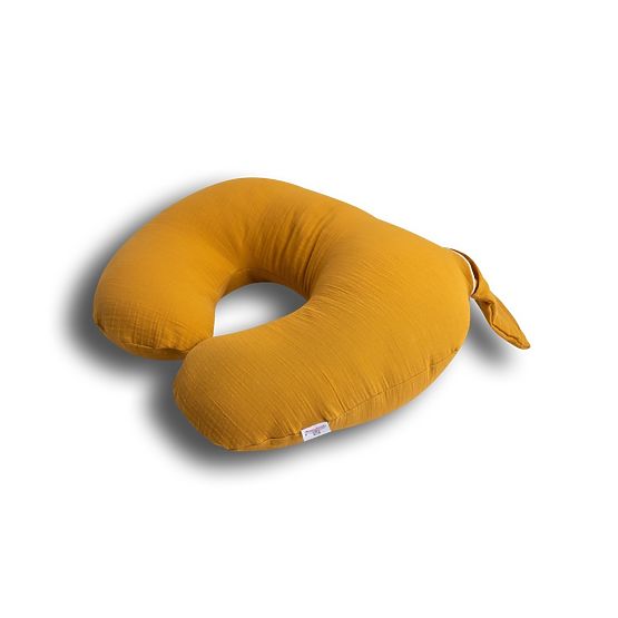 Coussin ajustable en mousseline Heavens - moutarde