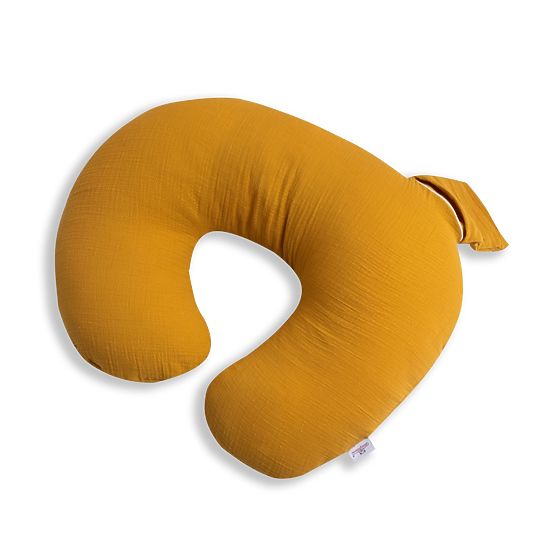 Coussin ajustable en mousseline Heavens - moutarde
