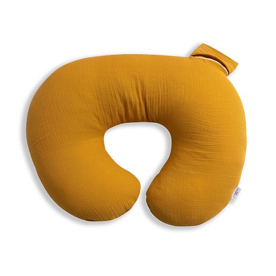 Coussin ajustable en mousseline Heavens - moutarde