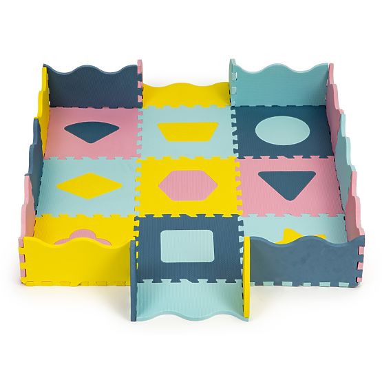 Tapis en mousse - puzzle aux couleurs pastel