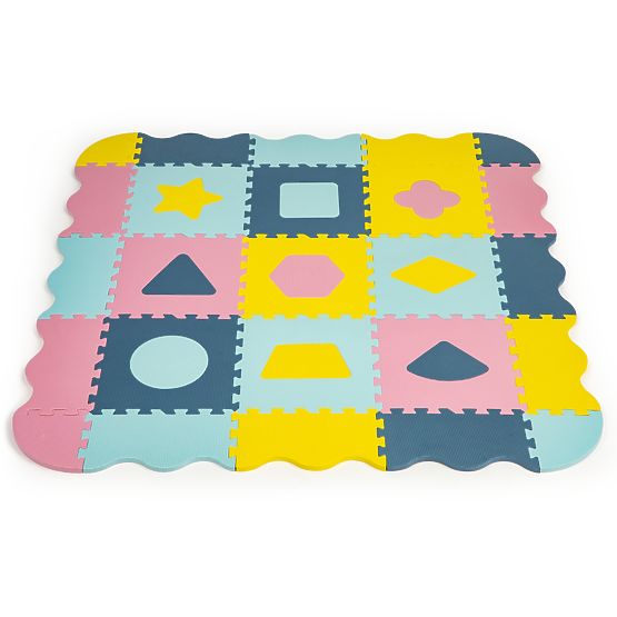 Tapis en mousse - puzzle aux couleurs pastel
