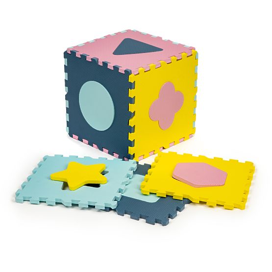 Tapis en mousse - puzzle aux couleurs pastel
