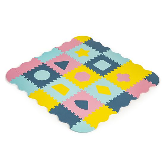 Tapis en mousse - puzzle aux couleurs pastel