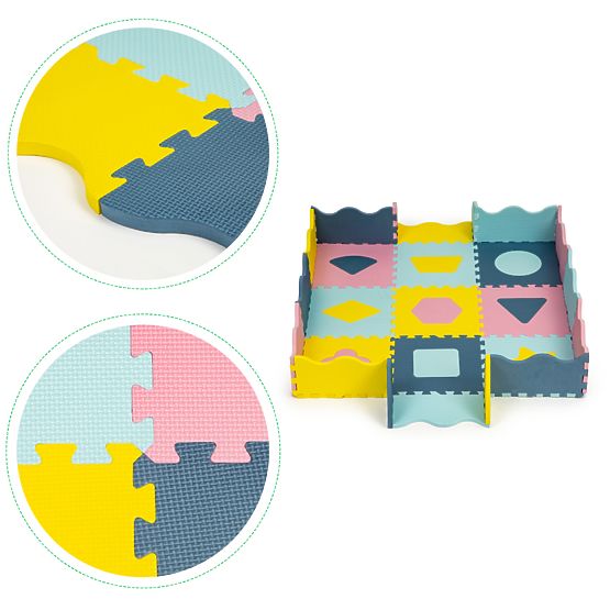 Tapis en mousse - puzzle aux couleurs pastel
