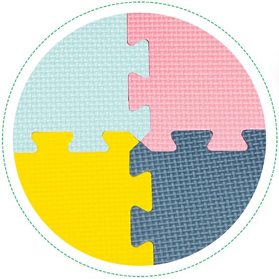 Tapis en mousse - puzzle aux couleurs pastel