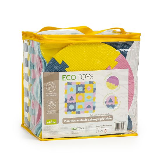 Tapis en mousse - puzzle aux couleurs pastel