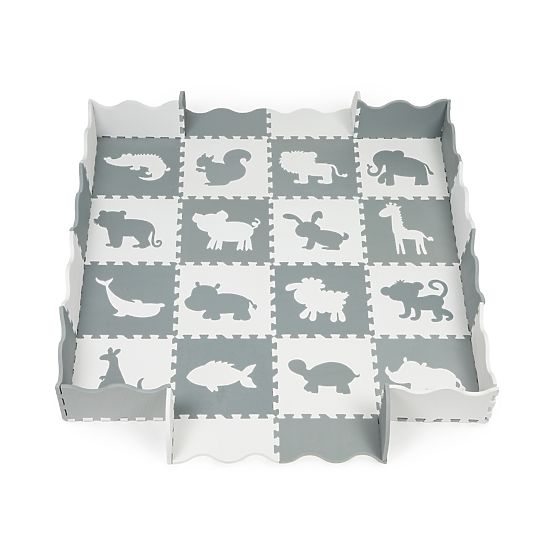 Coussin en mousse - puzzle gris-blanc