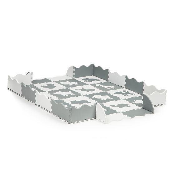 Coussin en mousse - puzzle gris-blanc