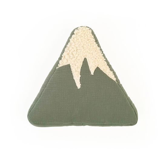 Coussin en mousseline Ourbaby 28x30 cm Montagnes - vert