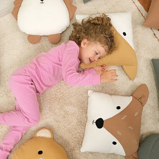 Coussin en mousseline Ourbaby 35x35 cm - Biche