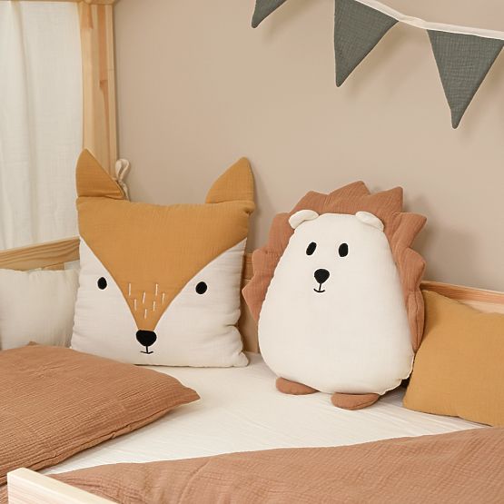 Coussin en mousseline Ourbaby 38x35 cm - Hérisson