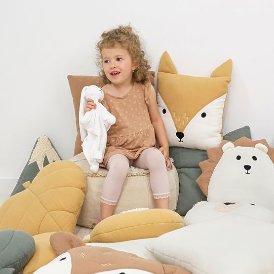 Coussin en mousseline Ourbaby 38x35 cm - Hérisson