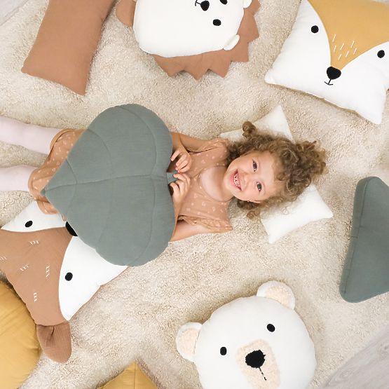 Coussin en mousseline Ourbaby 38x35 cm - Hérisson