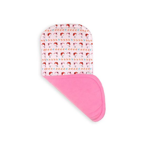 Coussin pour poussette bébé - rose avec un motif d'oiseau