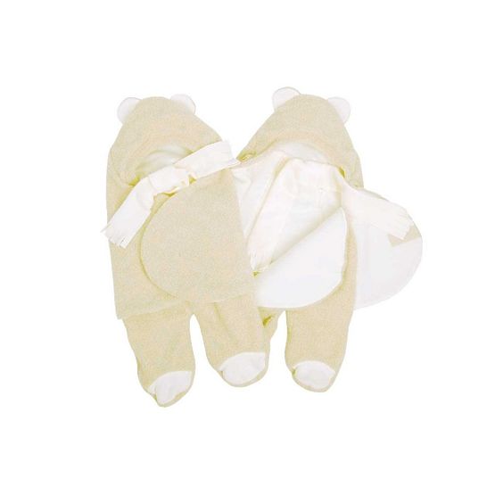 Couverture d´emmaillotage universelle / sac de couchage pour poussette et siège auto – beige et crèm