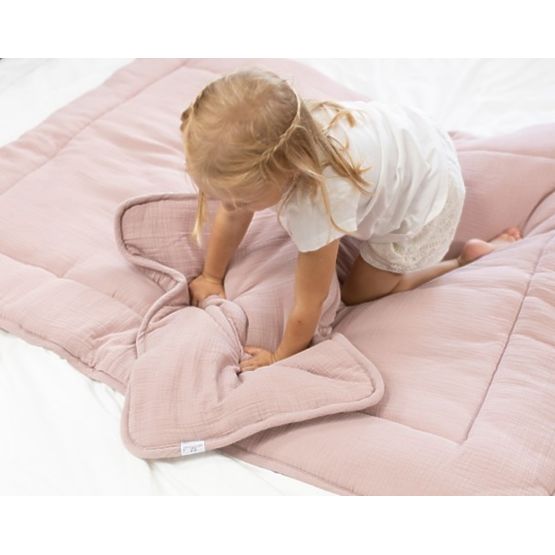 Couverture et oreiller en mousseline avec garnissage 100x135 + 40x60 - rose