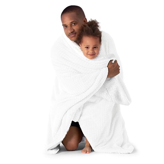 Couverture SHLEEPY couleur blanche avec motif jacquard style classique 130x180