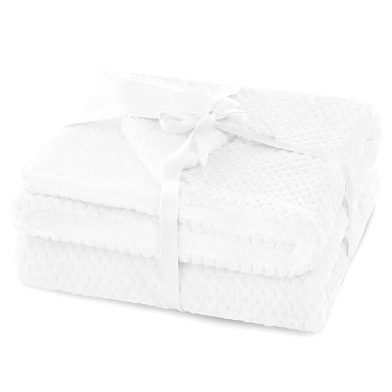 Couverture SHLEEPY couleur blanche jacquard style classique 170x210