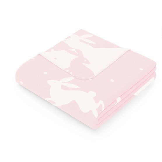 Couverture ZARIA couleur rose poudré imprimée 150x200