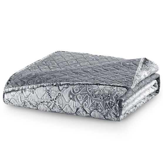 Couvre-lit ALHAMBRA gris imprimé microfibre 220x240 DecoKing