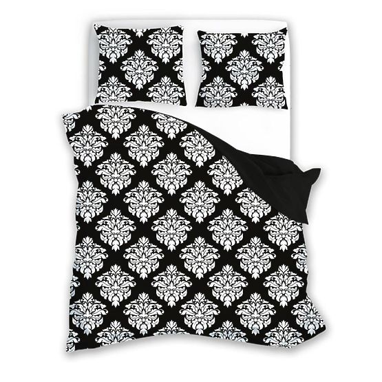 Couvre-lit en coton Glamour noir et blanc 140x200cm + 70x90cm