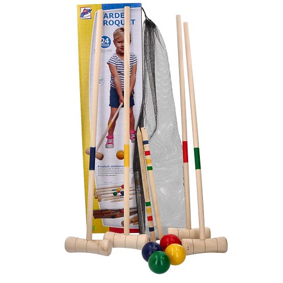 Croquet jeu en bois 24 pièces - pour enfants et adultes