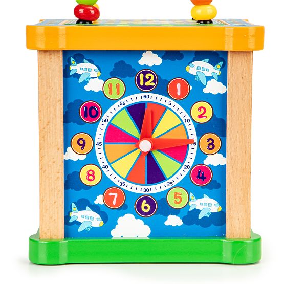 Cube éducatif en bois avec labyrinthe