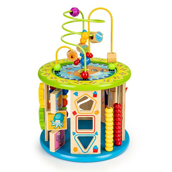 Cube éducative en bois avec jeux et blocs de pêche ECOTOYS