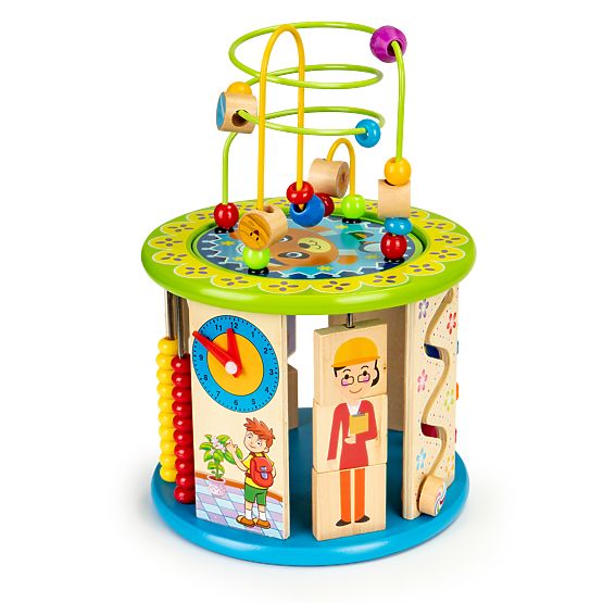 Cube éducative en bois avec jeux et blocs de pêche ECOTOYS