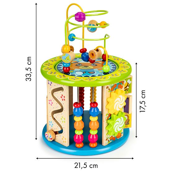 Cube éducative en bois avec jeux et blocs de pêche ECOTOYS