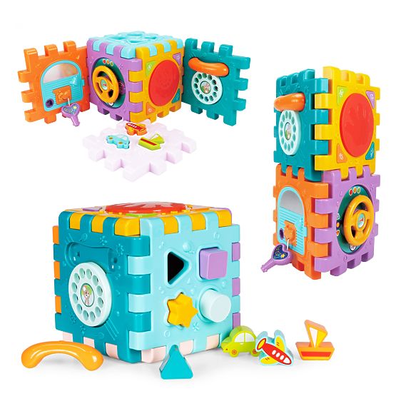 Cube éducative interactive avec tri et sons 6 en 1