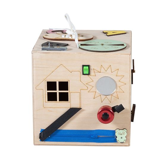 Cube en bois Montessori - naturel