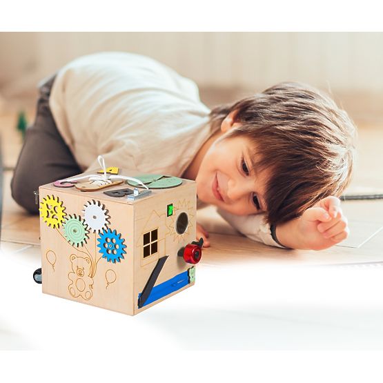 Cube en bois Montessori - naturel