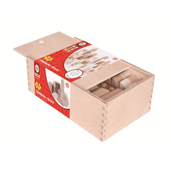 Cubes emboîtables en bois Bigjigs Baby - Natur ensemble de 100 pièces