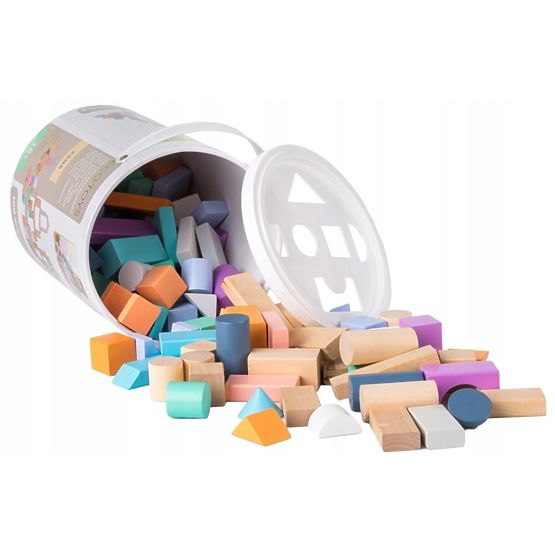 Cubes en bois dans une boîte - 100 pcs