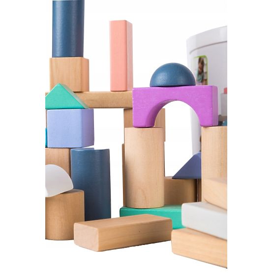 Cubes en bois dans une boîte - 100 pcs