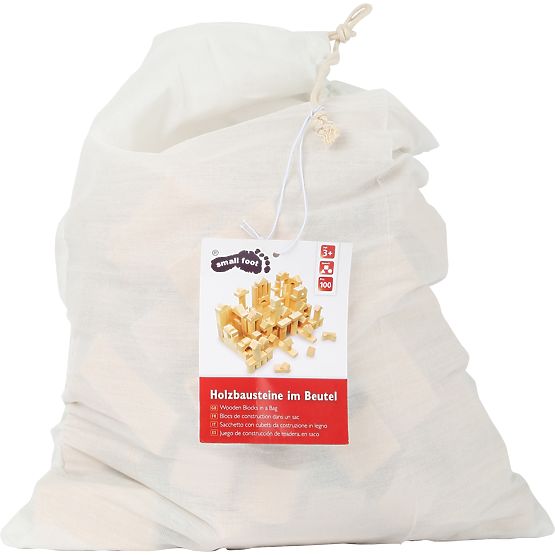 Cubes en bois Small Foot Natural 100 pcs