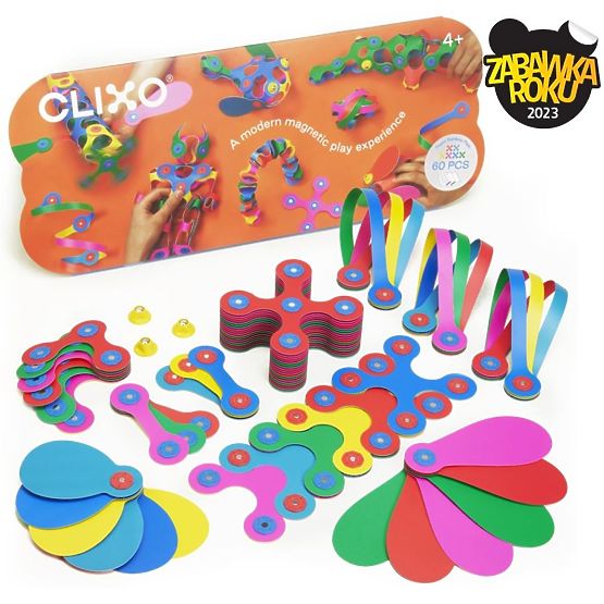 Cubes magnétiques Clixo Super Rainbow, 60 éléments