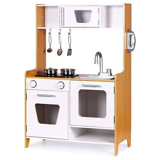 Cuisine en bois avec effets sonores