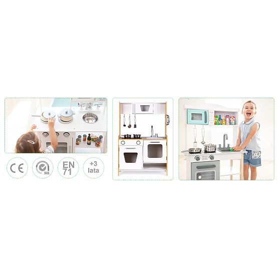 Cuisine en bois avec effets sonores