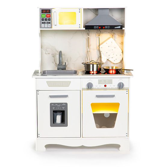 Cuisine en bois pour enfants avec sons et LED + accessoires ECOTOYS