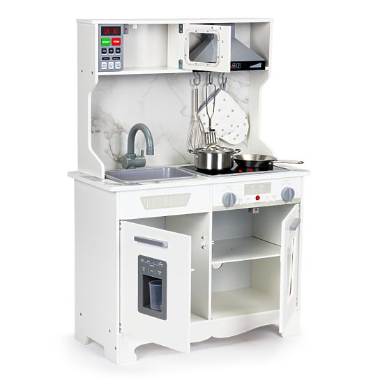 Cuisine en bois pour enfants avec sons et LED + accessoires ECOTOYS
