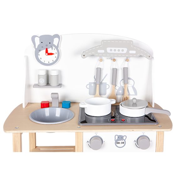 Cuisine en bois Sofia avec effets - gris-blanc